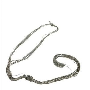 Banana Republic Snake Chain Knotted Necklace Silver tone